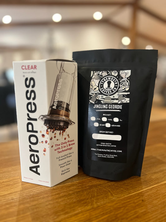 New Aeropress Clear & 250g Bag of Coffee