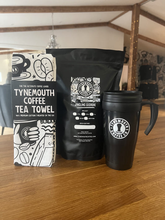 Tea Towel, Mug, & 500g Coffee Gift Set